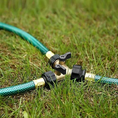 2-Wege-Verteiler für Waschmaschine und Gartenschlauch mit abschließbaren Kugelhähnen