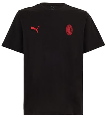 A.C. Milan T-Shirt Ftbless T-Shirt mit Puma-Logo, offizielles Produkt, Unisex-Erwachsene, Schwarz, L