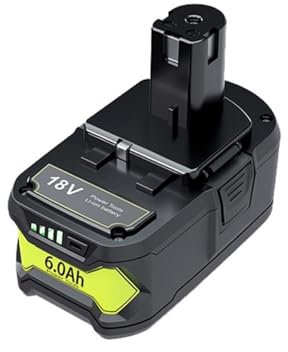 Batterie lithium-ion 18 V 6 Ah de remplacement compatible avec les outils électriques sans fil Ryobi One+ P108, P104, P107, RB18L50 et RB18L20.(1 battery)