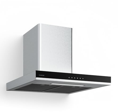 Klarstein Verosteel Cooker Hood 60cm - Stainless Steel & Glass, 881.6 m³/h Airflow, A++ Energy, Touch Control, LED Lighting, Quiet, 3+Boost Speeds, Filters, Ducted & Recirculating