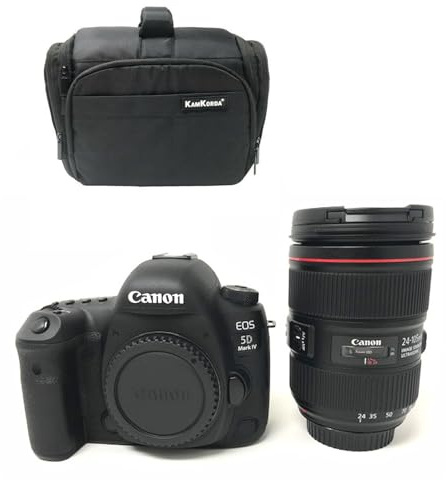 KamKorda Camera Bag + 5D Mark IV DSLR Camera + EF 24-105mm f/4L IS II USM lens, 30.4MP Full-Frame CMOS Sensor, DIGIC 6+ Image Processor