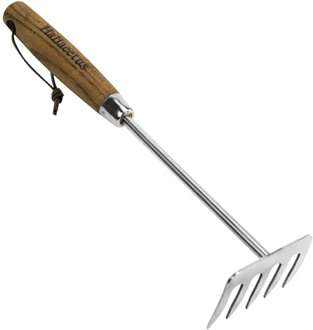 Haliaeetus Small Rakes, 12.6'' Mini Rake for Raking Debris in Flower Beds