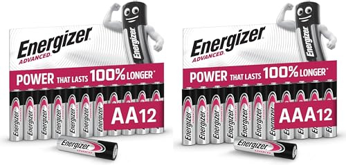 Energizer Advanced - AA and AAA Batteries (24 Pack) 1.5V - Up To 100% Longer Lasting - Ideal for High-Drain Devices - 0% Plastic Packaging - 10 Year Shelf Life [Amazon Exclusive]