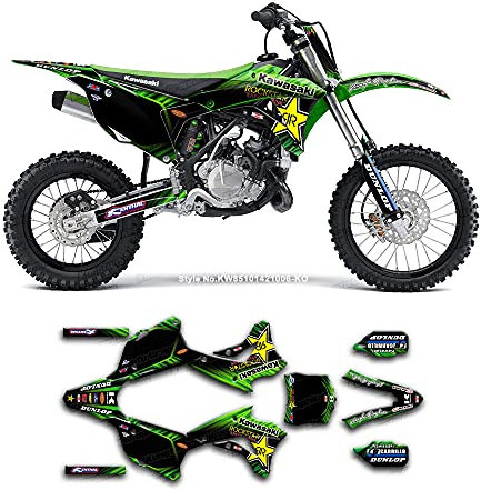 Kungfu Graphics - Kit decalcomania personalizzata per Kawasaki KX 85 KX 100 2014 2015 2016 2017, rosso verde nero