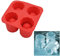 OUNONA Eiswürfelschalen Ice Cube Tray, 4 Compartments Silicone Ice Cube Tray, Large Square Form Silikon Shooter Eiswürfel Glasform Maker Sommer Cool Eisform Eiswürfelschale
