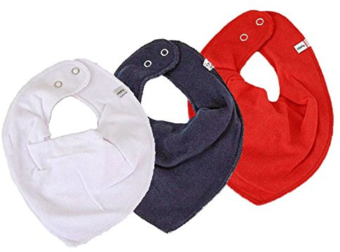 Pippi Halstuch 3er Set Baby Halstücher Dreieckstücher (weiß-Navy-rot)