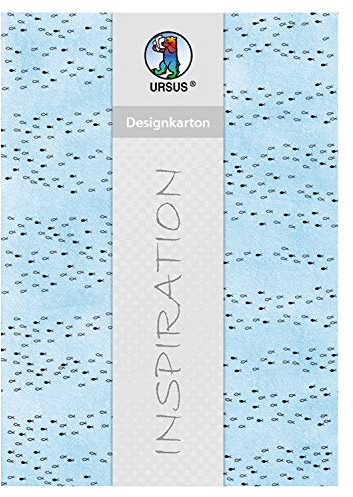 Ursus 62414605F - Designkarton, Halleluja, hellblau, DIN A4, 200 g/qm, 5 Blatt, mit Banderole, beidseitig bedruckt, Vorderseite mit Motiv, Rückseite einfarbig, ideal für vielerlei Bastelarbeiten