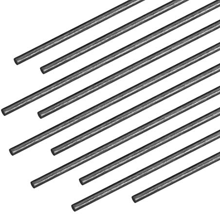 sourcing map 1mm Carbone Fibre Tige pour RC Avion Matte Pôle US 200mm 7.8 Pouce 10pcs