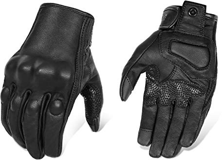 Updated Men's and Womens Black Motorcycle Gloves Armored Knuckle Protector Motorbike Riding Gloves(Updated,Non-Perforated, XXL)