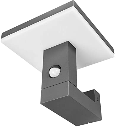 Lucande LED Wandleuchte außen Olesia mit Bewegungsmelder (spritzwassergeschützt (Modern) in Schwarz aus Aluminium (1 flammig,) - Wandlampe für Außenwand/Hauswand Haus Terrasse und Balkon