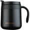 Gteller Kaffeebecher aus Edelstahl, doppelwandig, isoliert, mit Deckel und Griff, hält Getränke heiß und kalt (schwarz,12oz)