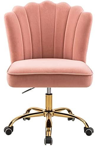 Sepnine BüRostuhl Samt Schreibtischstuhl Arbeitsstuhl Drehstuhl HöHenverstellbar Geeignet FüR Das Zuhause BüRo (Rosa)