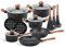 EDENBERG 15-Element-Set Marmortöpfe aus Aluminium, Antihaftbeschichtung. Perfekt für Gas, Elektro, Halogen, Keramik und Induktionsherde (EB-5616)