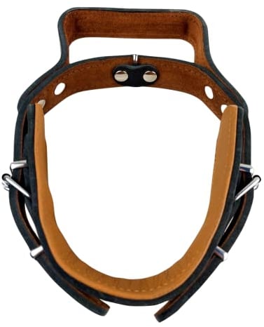 Hundehalsband mit Griff, Leder (55cm x 60mm) Erziehungshalsband, Griffhalsband