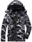 KEFITEVD Winter Jacke Herren Comouflage Übergangsjacke Warm mit Kapuze Schneejacke Tarnmuster Herbstjacke Männer Windjacke mit Reißverschluss Tarn 3XL
