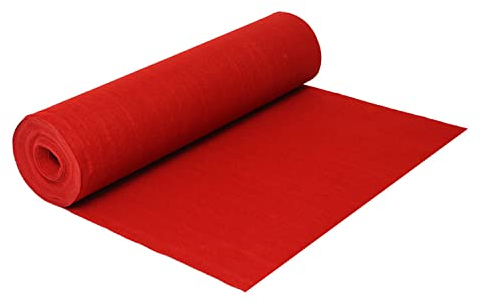 uyoyous Roter VIP-Teppich Hochzeitsteppich 10M Eventteppich Messeteppich 2mm Dicke Empfangsteppich Rot Party Hochzeits Lang Teppich Flur Gangläufer 10 x 1 M (L x B)