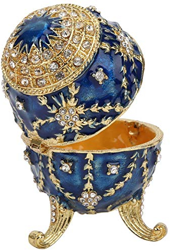 HERCHR Eier Ei, Vintage Stil Ei Trinket Box, Ei Schmuckschatulle, Dekorative Schmuckschatulle Mit Scharnier, Einzigartige Handgemalte Emaillierte Schmuckschatulle