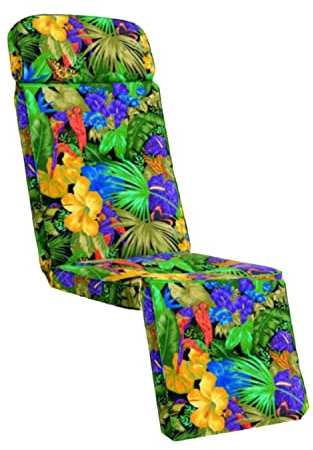 KETTtex EXKLUSIV Auflage Relaxliege Papagei I Gartenliege Polster 175x50x9cm I KTH3 Liegenauflage weich & robust I wetter & formbeständige Liegestuhl-Auflage I pflegeleichter Liegesessel I Dessin 8194