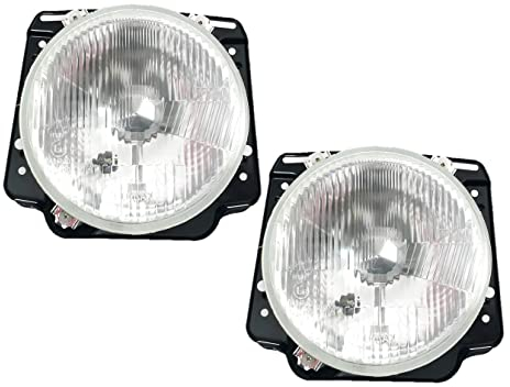HZ-DESIGN 1 Satz Scheinwerfer Hauptscheinwerfer H4 beidseitig verwendbar links und rechts Lumax kompatibel mit Golf 2
