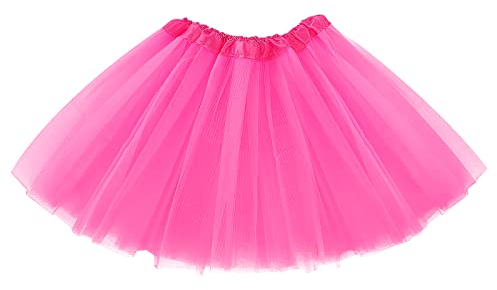 Molain Robe Tutu superposée pour Tout-Petit Robe de Saint-Valentin Costume de Fantaisie Extensible Jupe tie-Dye pour bébé de 2 à 7 Ans Fille et Femme Princesse de Ballet Rose foncé