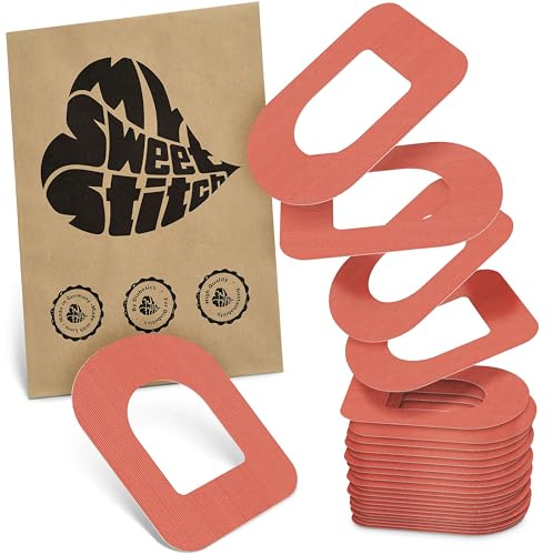 MySweetStitch 25 Ringpatches für Omnipod 5/DASH/EROS oval Coral | Stabilisiert ablösende Ränder, Mitte bleibt frei, wasserfest und flexibel, bis zu 3 Tage Halt