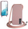 WenBaby Cover Compatible con Samsung Galaxy S22,Cellulare Girocollo Custodia con Cordino TPU Corda Silicone Case Bumper per Samsung Galaxy S22 Custodia, Rosa sabbia