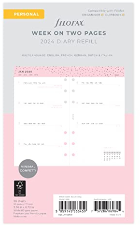 FILOFAX Kalendereinlage Confetti week to view Illustrated Diary Refill Pack Personal 2024