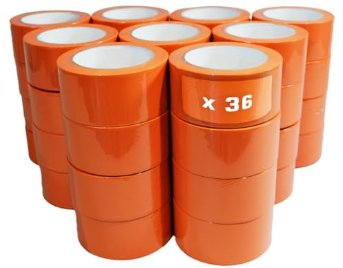 Tecplast Lot von 36 PVC-Klebebandern orange Gebäude 50 mm x 33 m - Klebebandrolle
