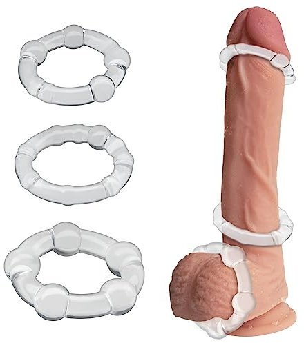 Juego de Anillos para el Pene, SXOVO Juego de Anillos de Placer 3 Cockring Juguetes Sexuales Eróticos para Clítoris Anillo para Testículos y Cockring Juego de Anillos