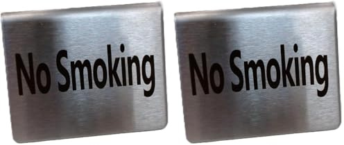 Panneau d'interdiction de fumer 36 x 32 x 2 mm (Lot de 2) Silver