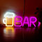 Neon Bar Schild LED Bar Lichtschild Banner Zuhause Bar Bistro Party Club, Weihnachten Wanddekoration Hintergrund USB oder batteriebetrieben dekoratives Nachtlicht 35,5x14,5x1,8 cm(warm + rosa)