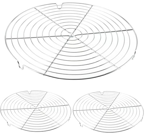 YIXNSW 3 Rejillas de enfriamiento para Tartas, Redondas, 30,5 cm, Redondas, Plateadas, para Hornear y Enfriar Pasteles de Forma Uniforme y rápida