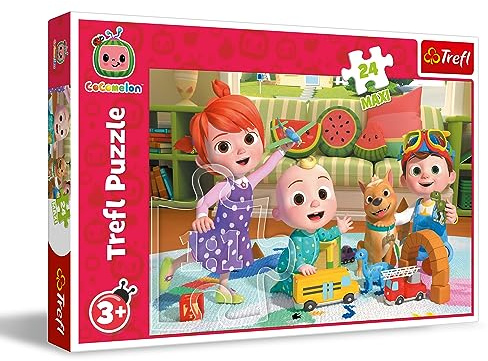 Trefl - Cocomelon, Bereit für EIN Abenteuer - Puzzle 24 Maxi - 24 Große Elemente, Buntes Puzzle mit Helden der Fernsehserie, Kreative Unterhaltung, Spiel für Kinder ab 3 Jahren