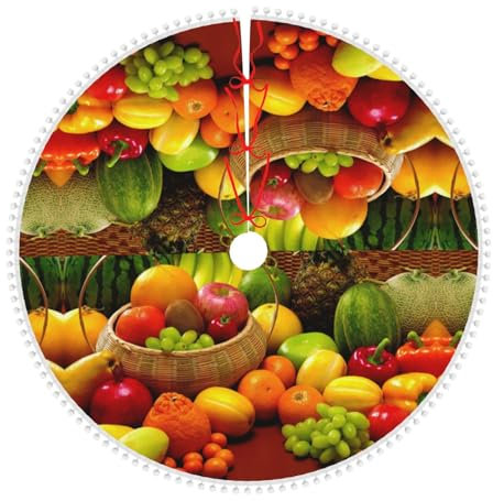 Weihnachtsbaum-Rock mit frischem Gemüse, Obst, Weihnachtsmotiv, Urlaubsdekoration für Zuhause, Party, Weihnachtsbaum-Zubehör