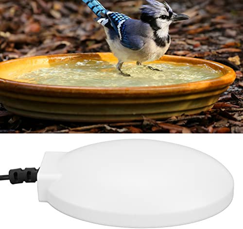 CCYLEZ Vogeltränke-Enteiser-Heizung, Upgrade-Vogeltränke-Enteiser-Wasserheizung Thermostatisch gesteuerte Vogeltränke-Heizung für draußen im Winter, für Terrasse, Hof, Garten, Teich, Rasen (Weiß)