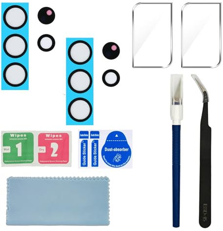for Galaxy S21 Ultra 2 Sets(6PCs) Camera Lens Glass Replacement, Back Rear Lens Glass for Samsung Galaxy S21 Ultra 6.8 inches All Carriers with Lens Film & Repair Tool Set