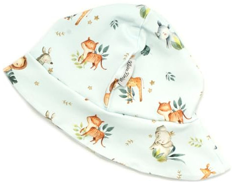 Kleine Könige Sonnenhut Sommer Mütze Baby Jungen · Modell Fuchs Löwe Animal Kings hellblau · Ökotex 100 Zertifiziert · Größe 74/80