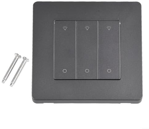 Smart Dimmer Switch For ZigBee Light Dimming, Smart Light Switch with for Smart Life APP Control and Timing Function, 1-3Gang WiFi Dimmer Switch(3 Gang Grey)