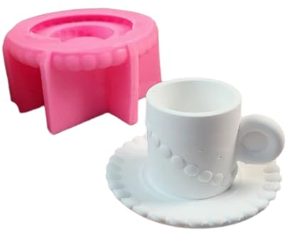 Elnwnnkc Teacup Holder Resins Moulds Cements Holder Castings Molds Tray Teacup Candlesticks Silicone Molds Holder Resins Tray Teacup Holder Silicone Molds