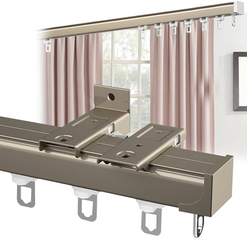 Vorhangschiene 1 Läufig Schiebegardinen 50cm-600cm, Deckengardinenschiene Für Raumteiler, Vorhang Für Schienen Aluminium Wandmontage, 2MM Verdickt Hochbelastbare Schienen