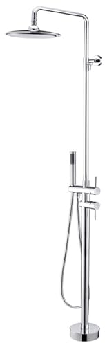 XJTNLB Gartendusche/Außendusche/Pooldusche/Regendusche/Duschsäule/Dusche Inklusive Einer Schwalldusche und Handbrause Aus 304 Messing