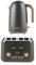 Salter Pebble Kettle & 4-Slice Toaster Set – 1.7L Fast Boil Kettle, Removable Limescale Filter, Boil-Dry Protection, 4-Slice Wide Slot Toaster, 6 Browning Levels, Removable Crumb Tray, Charcoal