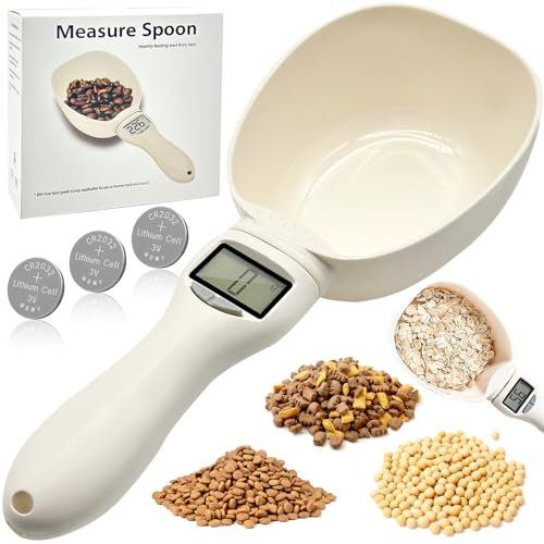 DONGTATA Digital Measuring Spoon UK - 800g/1g Digital Measuring Scoop, Food Measuring Scoop Scale, Electronic Measuring Spoon, Scoop Weighing Scales, Spoon Scales Digital for Cooking and Dog Cat Food