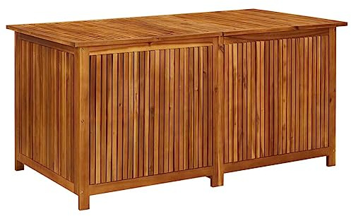 Myheimly Akazienholz Massiv Garten Aufbewahrungsbox Auflagenbox Kissenbox Gartenbox Gartentruhe Kissentruhe Gartenmöbel Truhe Box Kiste 150 x 80 x 75 cm