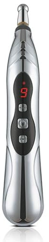 UUE Elektrischer Akupunkturstift & Massagegerät – 9-Stufen Puls-Massage, 5 Wechselköpfe (Inkl. Meridian-Kopf), USB-Aufladbar, Für Nacken, Rücken & Muskelentspannung