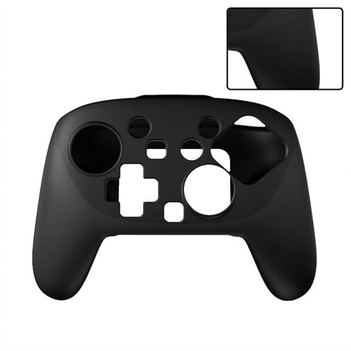 Coque en silicone pour manette Switch 2 Pro, résistante aux rayures et aux chocs, avec poignée antidérapante, design ventilé, convient pour manette Switch PRO (noir)