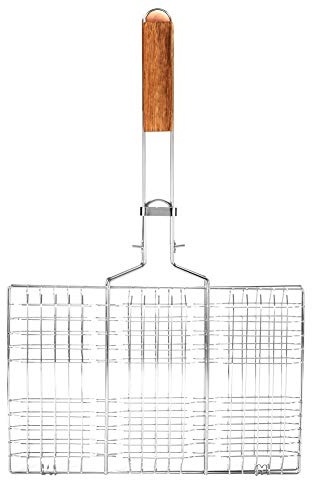 Adfaga BBQ Grill Net Net Heavy Duty Edelstahl Faltbares Grill -Maschen -Kochwerkzeug für Camping -Picknick im Freien 34,5 cm großes Grillen