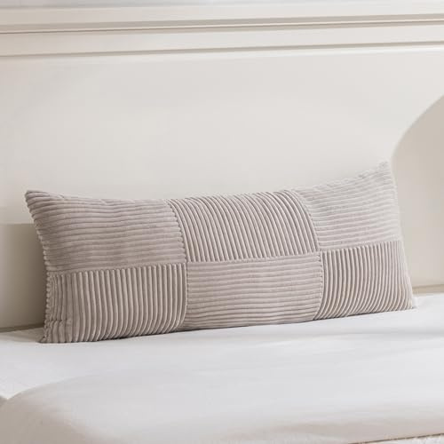 FDTERN 1 Stück Taupe Kissenbezug 40x145 cm Weich Kordsamt Kissenbezüge Kissenhülle Dekokissenbezug Sofakissen Dekokissen Boho Deko für Sofa Schlafzimmer Wohnzimmer Balkon (Ohne Kissenfüllung)