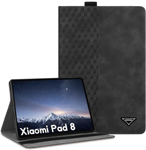CXTCASE Funda para Xiaomi Pad 8 / Pad 8 Pro 11.2 2025, PU Protectora Carcasa con Función de Soporte para Xiaomi Pad 8 Pro, Negro