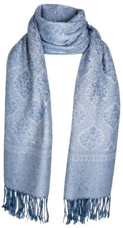 Orientaè 100% Kaschmir Schal Damen | 70x170 cm, Leicht, Extra Weich & Hautfreundlich, Elegante Stola für Herbst, Winter & Frühling, Eingewebtes Ornament